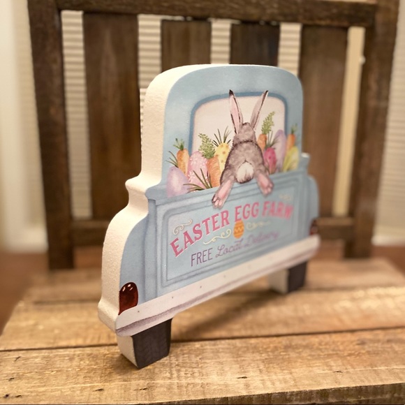 Vintage Farmhouse Easter Egg Farm Truck Sign, Easter Bunny Carrots & Easter Eggs - Picture 8 of 12